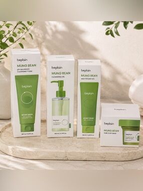 NWOT Beplain Mung Bean 4-Piece Korean Skincare Set